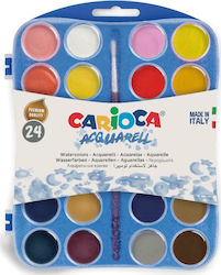 Carioca Acquarell Σετ Νερομπογιές με Πινέλο 24 Χρωμάτων