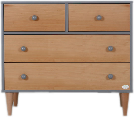 Norma Dulap cu Sertare pentru Bebeluși cu 4 Sertare Maro 100x55x88cm