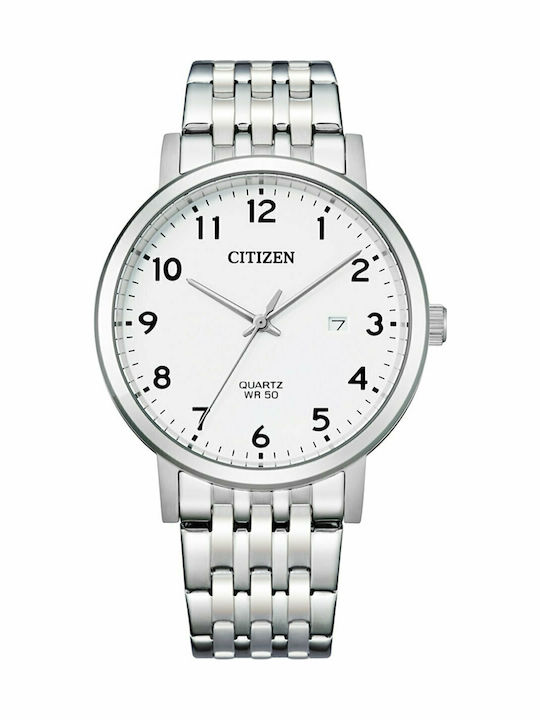 Citizen Ανδρικό Ρολόι 50mm Μπαταρίας με Ασημί Μ...