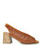 Hispanitas Leder Pumps mit Chunky mittelhohem Absatz Tabac Braun