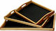 Novatex Wooden Rectangular Serving Tray with Handles in Black Color 70x50cm 01-001 1pcs