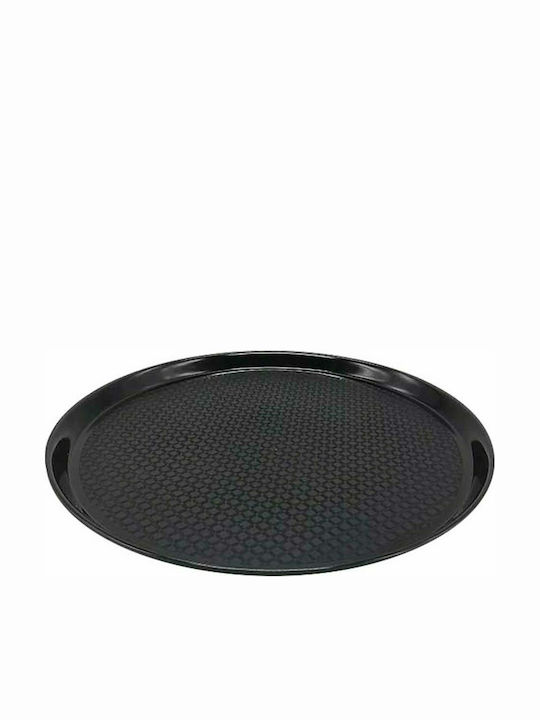 Round Tray Non-Slip of Plastic In Black Colour 40x40cm 1pcs