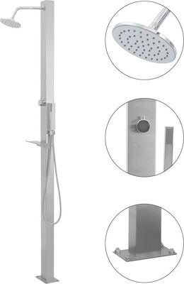 vidaXL Stainless Steel Outdoor Shower H210cm