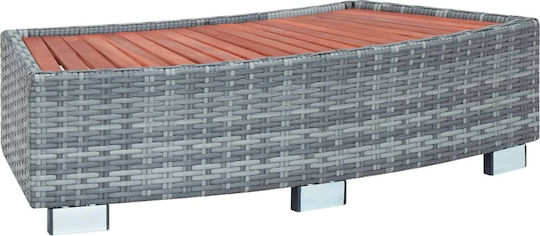 vidaXL Accesorii pentru piscină Treaptă pentru piscină și spațiu de relaxare din ratan sintetic gri din lemn 25x92x45cm Gri