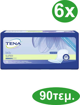 Tena Lady Super Inkontinenz-Pads Normale Flüssigkeit 5 Tropfen 90Stück