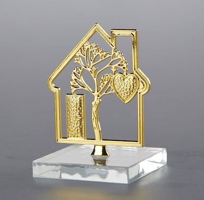 Μπομπονιέρα σπιτάκι με δέντρο ζωής Wedding Gallery Gold/Transparent