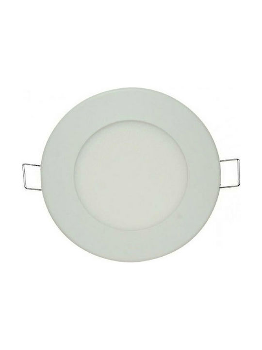 Atman Round Metallic Recessed Spot with Integrated LED and Cool White Light White 8.5x8.5cm.