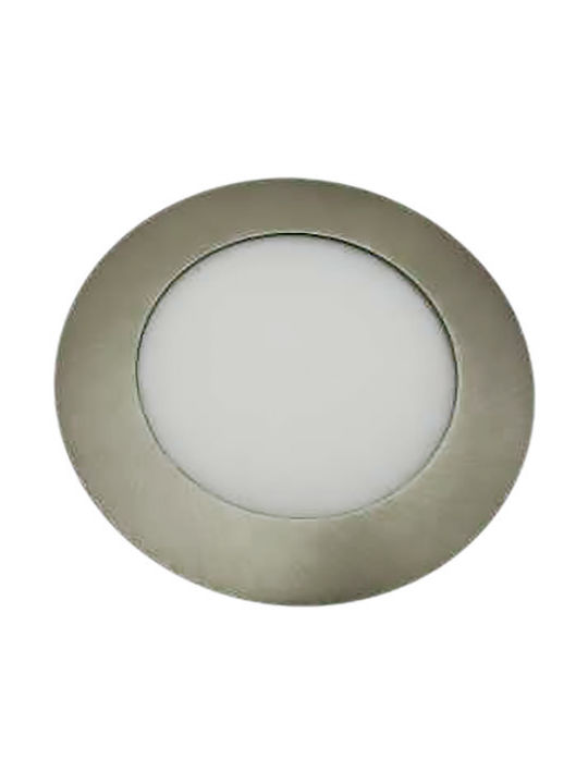 Atman Round Metallic Recessed Spot with Integrated LED and Cool White Light 6W Silver 12x12cm. 1pcs