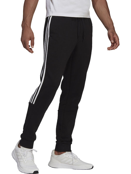 Adidas Cuff 3-Stripes Παντελόνι Φόρμας με Λάστιχο Μαύρο