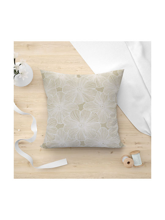 Lino Home Decorative Pillow Case Diva from 100% Cotton 090 Mocca 45x45cm.