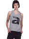 Body Action Women's Athletic Blouse Sleeveless Melange Grey