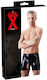 LateX Latex Short with Open Front Boxeri Sexy pentru bărbați Negru