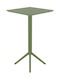 Sky Outdoor Bar Foldable Polypropylene Table Olive Green 60x60x108cm