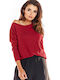 Awama Damen Langarm Pullover Rot