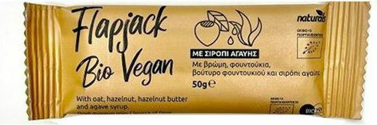 Naturals Βιολογική Μπάρα Βρώμης / Ενέργειας / Flapjack με Φουντούκια & Σιρόπι Αγαύης Χωρίς Προσθήκη Ζάχαρης 50gr