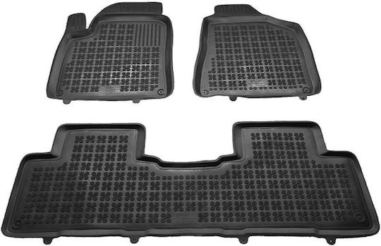 Rezaw Plast Satz Vorder- und Hintermatten Wannenartig 3Stück aus Gummi für Ssangyong Korando 2011-2019 Schwarz