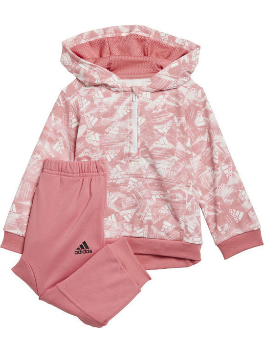 Adidas Copilăresc Set de pantaloni de trening Roz 2buc