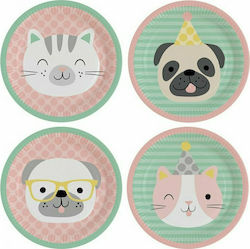 Amscan Happy Pets Πιάτο για Party 8τμχ