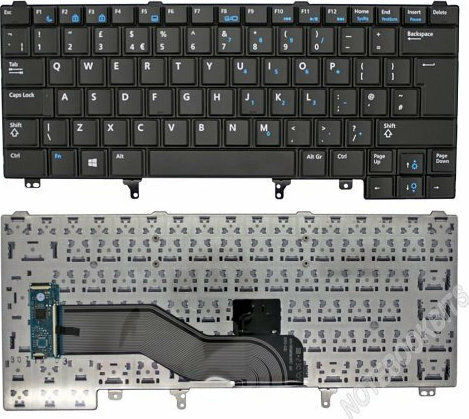 Πληκτρολόγιο Laptop για Latitude E6420 E6440 E5420 χωρίς Πλαίσιο και Διάταξη Ελληνικά (GR) σε Μαύρο χρώμα 40190GR