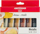 Royal Talens Amsterdam All Acrylics Metallic Σετ Ακρυλικά Χρώματα Ζωγραφικής 20ml 6τμχ