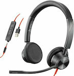 Plantronics BW3325-M On Ear Multimedia Ακουστικά με μικρόφωνο και σύνδεση 3.5mm Jack / USB-A