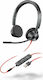 Plantronics Blackwire C3325 Auf dem Ohr Multimedia-Headsets mit Mikrofon und Verbindung 3,5 mm Klinke / USB-A in Schwarz Farbe