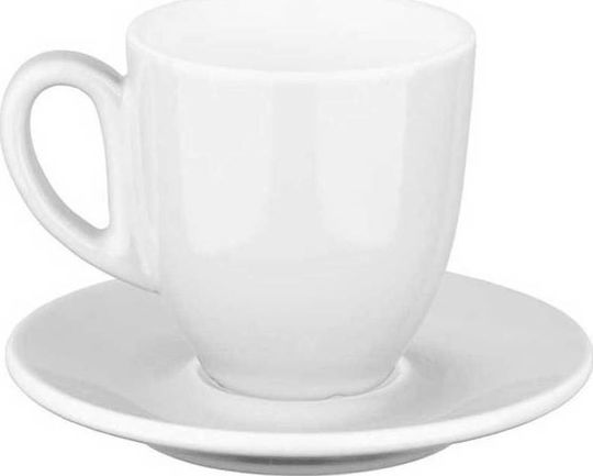 Lukanda Set of Cups Coffee Porcelain White 300ml 6pcs