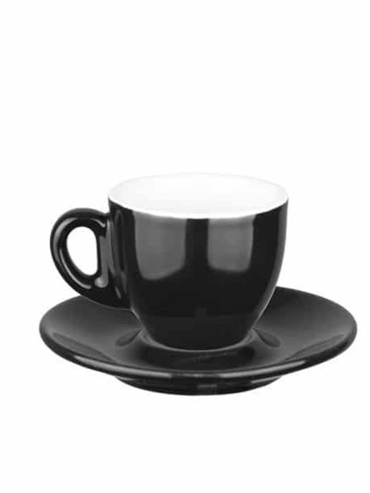 Lukanda Aroma Set Tassen Kaffee Porzellan Schwarz 70ml 6Stück