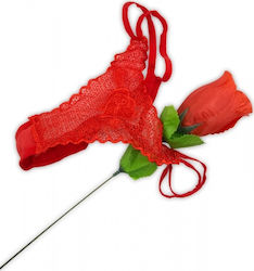 Cottelli Collection Valentines Red Rose With A Disguised Surprise Thong Red