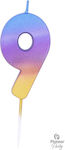 Birthday Candle Number "9" Multicolored 015849