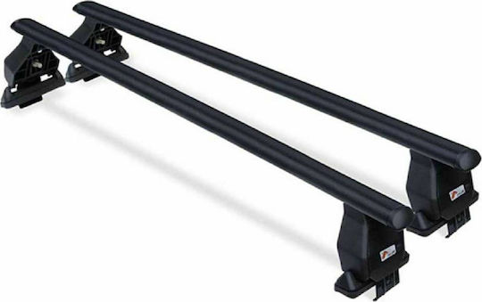 Menabo Car Roof Bars Steel 112cm for Mercedes-Benz B Class 5D Set with Roof Rack Legs Black
