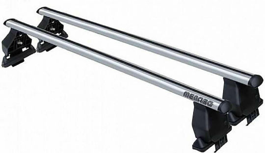 Menabo Aluminum Car Roof Bars 130cm for Audi A8 4D Set with Roof Rack Legs Silver