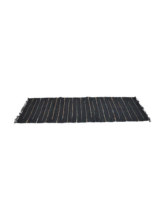 Zaros Covor Coridor Piele Negru Negru - Auriu 80x240cm