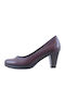 C3277 Pumps mit Chunky mittelhohem Absatz Burgundisch