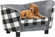 vidaXL Βελουτέ Elevated Dog Bed Gray 68x38cm. 170963