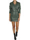 Kendall + Kylie KKC.0W1.030.015 Mini All Day Φόρεμα Δερμάτινο Χακί