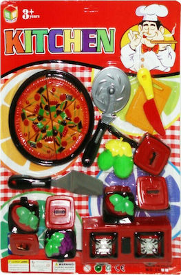 Cooking Toy / Kitchen Utensils Πίτσα Με Κουζινικά Σκεύη & Κουζινάκι