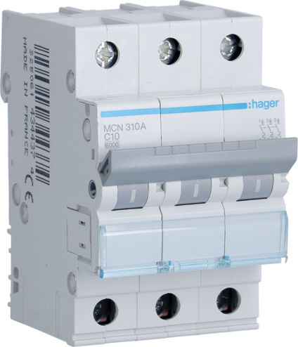 Hager Αυτόματη Ασφάλεια 10A Τριπολική AC MCN310A