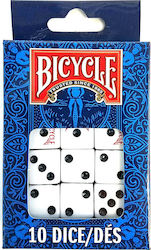 Bicycle Plastic Dice White 10pcs