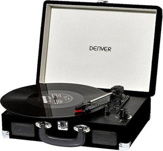 Denver VPL-120 MK2 Suitcase Turntables with Preamplifier and Built-in Speakers Black