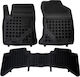 Rezaw Plast Set Front and Back Car Mats 3 Pieces Raised Sides Type for Toyota Hilux 2015 Black