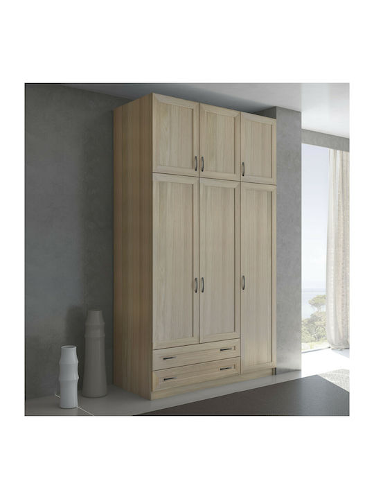 Τρίφυλλη Ντουλάπα με Πατάρι Λαττέ 152x60x233cm