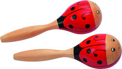 Goki Wooden Maraca Ladybug for 3+ Years