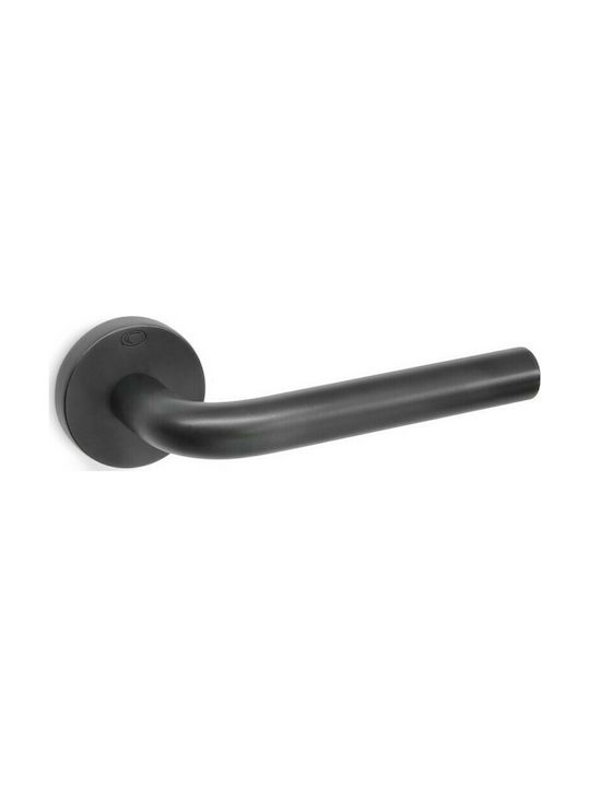 Convex Lever Middle Door with Rosette 1755 1755RORS19S19 Pair with Rosette Black