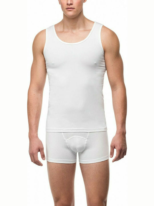 Ανδρικές Φανέλες Αμάνικες σε Λευκό Χρώμα 2Pack