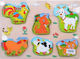 Holz Kinder Steckpuzzle Tiere 12pcs Blue Toys