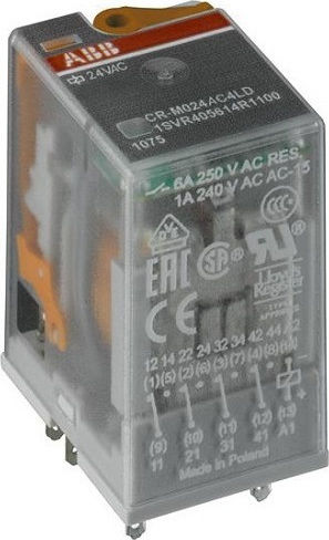 Abb Βιομηχανικό Ρελέ Λυχνίας Ρελέ Βάσης 230V AC 12Α 2 Μεταγωγικών Επαφών 28458