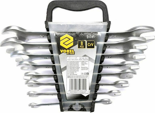 Vorel Set of 8 German Wrenches with Head Sizes from 7mm to 22mm