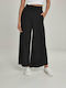 Urban Classics TB2597 Women's Fabric Trousers with Elastic in Wide Line Black