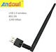 Andowl Q-A220 Wireless USB Network Adapter with Detachable Antenna 1200Mbps